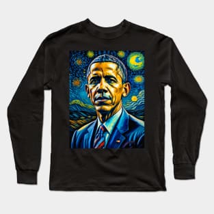 Barack in starry night Long Sleeve T-Shirt